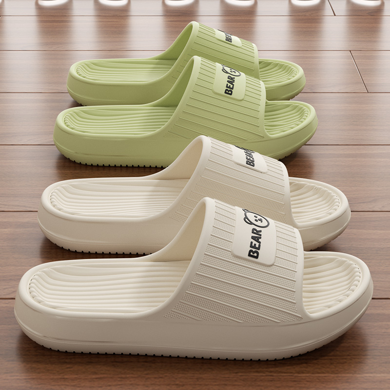 Mule Slip On - รองเท้าแตะนุ่มเหมือนเมฆ สำหรับผู้หญิงและผู้ชาย ลายหมีน่ารัก รองเท้าใส่ในบ้าน พื้นหนา กันลื่น