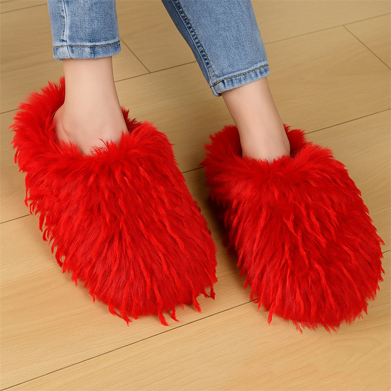 Women'S Shoes Clogs - รองเท้าแตะผู้หญิงสำหรับฤดูหนาว รองเท้าแตะขนเฟอร์เทียมนุ่มฟู ใส่สบาย อบอุ่น เหมาะสำหรับใส่ในบ้าน รองเท้าแตะแบบมูลส์