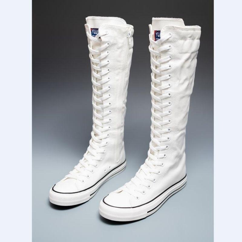 รองเท้าผ้าใบหุ้มข้อสูงรุ่นใหม่ - Knee High Boots Women บทวิจารณ์และราคา