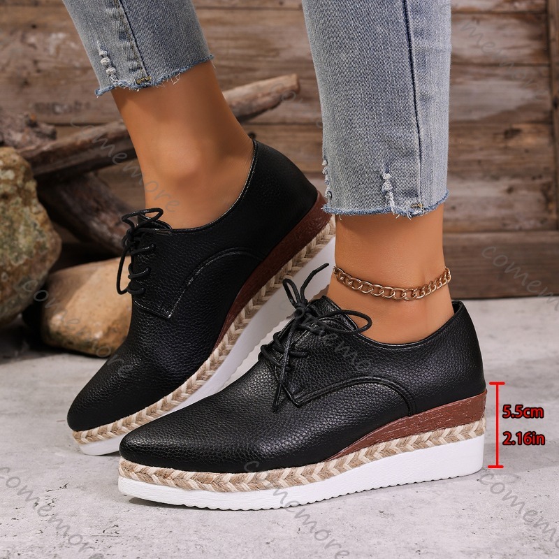 รองเท้าหนังผู้หญิงแบบผูกเชือก  - Oxford Lace Up Women บทวิจารณ์และราคา