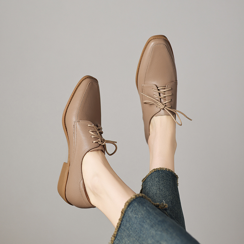 EAGSITY รองเท้าส้นหนาหนังวัวสำ - Oxford Lace Up Women บทวิจารณ์และราคา
