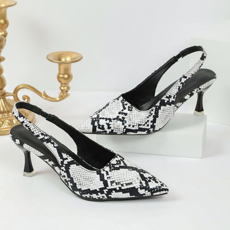 รองเท้าส้นสูงแบบสลิงแบ็ค ลายหน - Women'S Shoes Quality บทวิจารณ์และราคา