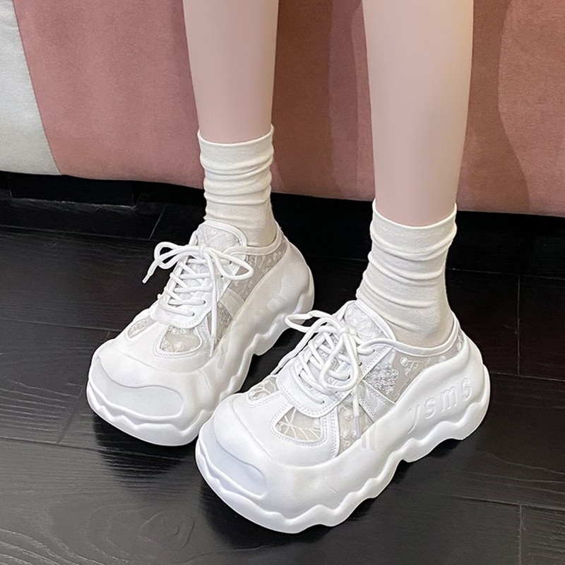 รองเท้าผ้าใบเสริมส้นสำหรับผู้ห - Women Shoes Tennis บทวิจารณ์และราคา