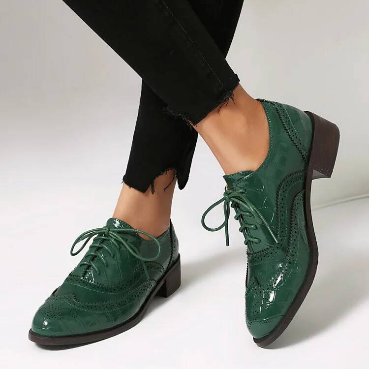 รองเท้าส้นเตี้ยแบบผูกเชือก รอง - Oxford Lace Up Women บทวิจารณ์และราคา