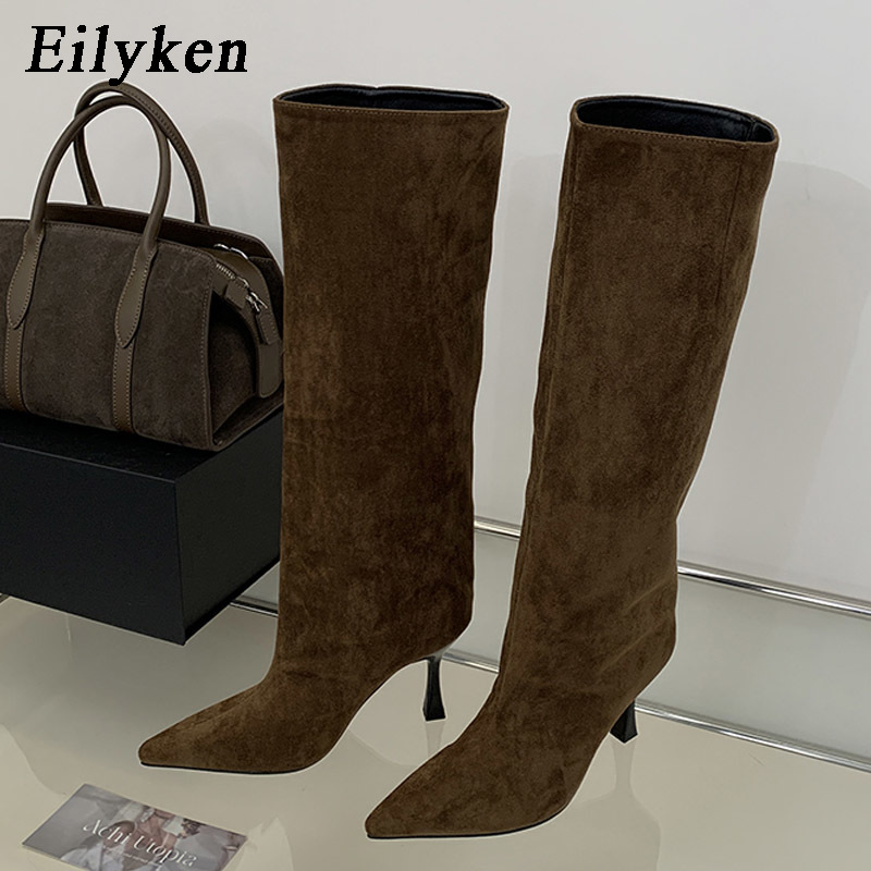 รองเท้าบูทส้นสูงหัวแหลมสไตล์วิ - Knee High Boots Women บทวิจารณ์และราคา