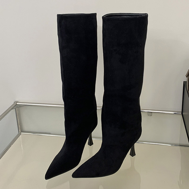 รองเท้าบูทส้นสูงหัวแหลมสไตล์วิ - Knee High Boots Women บทวิจารณ์และราคา