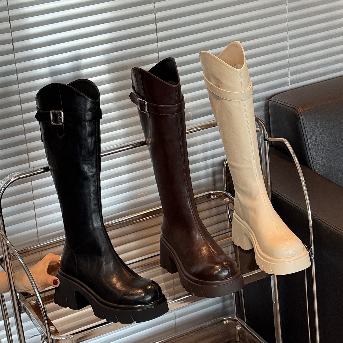 รองเท้าบูทผู้หญิงทรงสูงเหนือเข - Sock Boot Women บทวิจารณ์และราคา