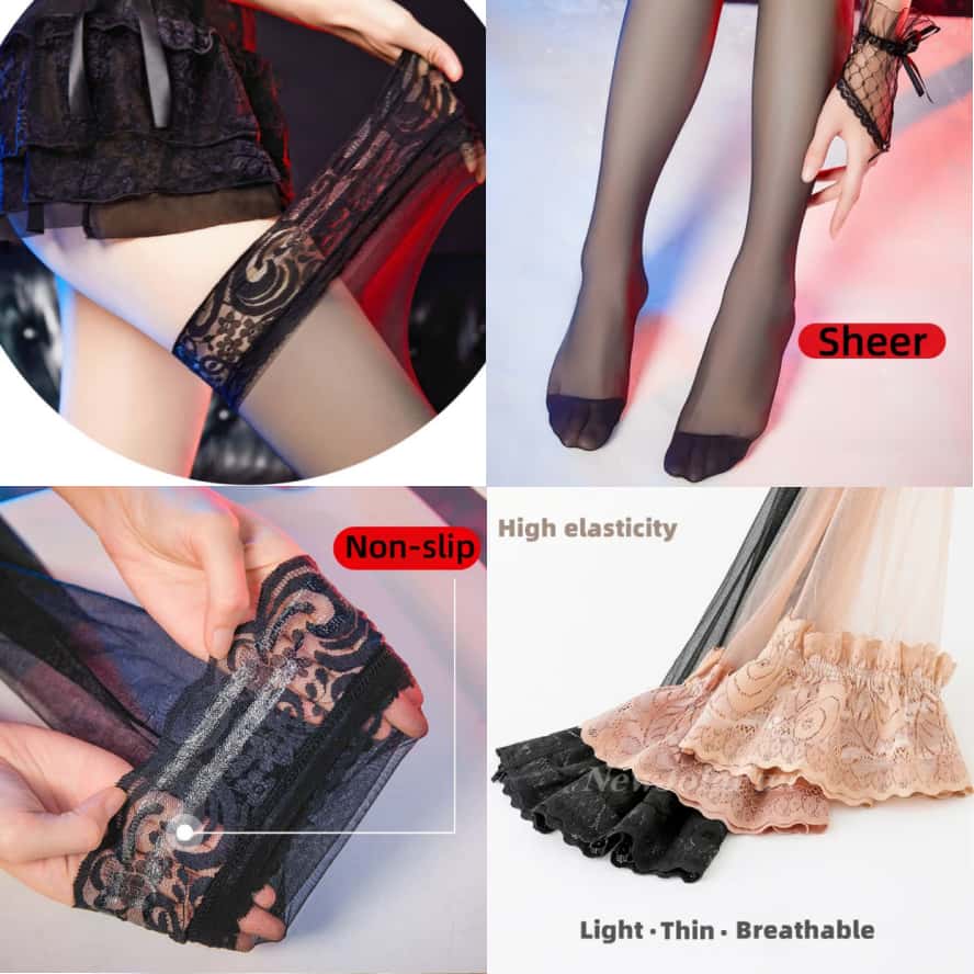 ถุงน่องยาวถึงต้นขาสีดำสำหรับผู - Women Shoes Xxl บทวิจารณ์และราคา